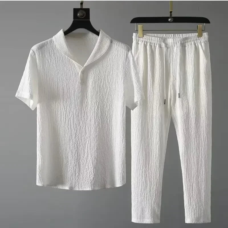 Vellano Ultra-Light Ice Silk Linen Suit