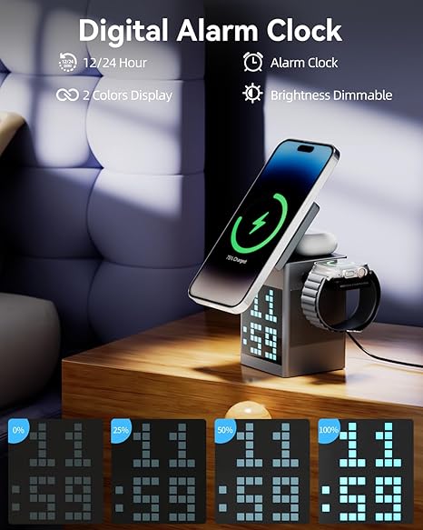 PixelWave 3-in-1 Speaker & Wireless Charging Hub